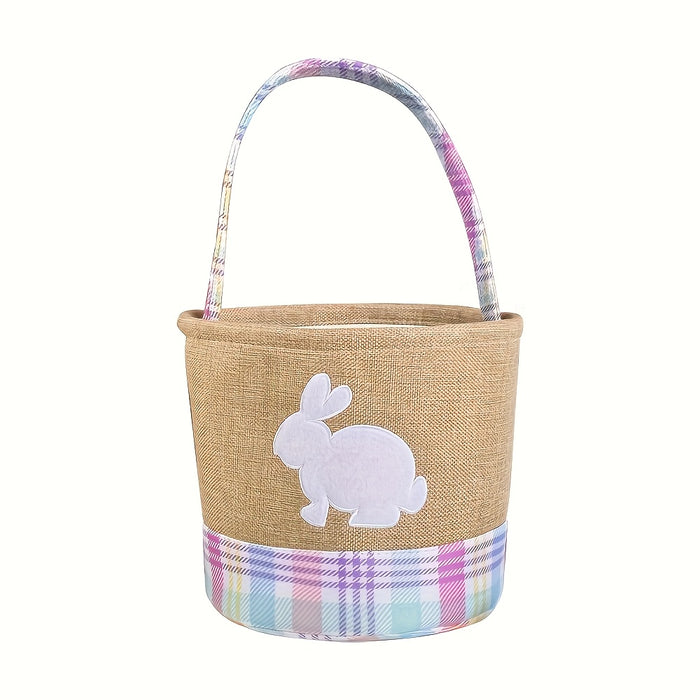 1pc Personalized Easter Basket with Custom Name, Bunny Design, Boy or Girl Easter Bucket, Lettered Easter Basket, Easter Gift