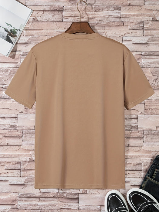 Men's Home Wear Solid Color T-shirt 4pcs Set