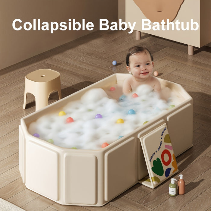 1pc Kids Portable Collapsible Bathtub, PVC Material, Non-Slip Base, Odor-Free, Ideal for Travel & Small Spaces, with Green & White, for 0-8 Years, Bathroom Gift