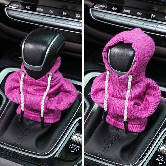 Large Universal Car Gear Shift Cover Hoodie, Fashionable Mini Hooded Sweatshirt for Auto Gear Stick Shifter Knob, Interior Accessories Decor