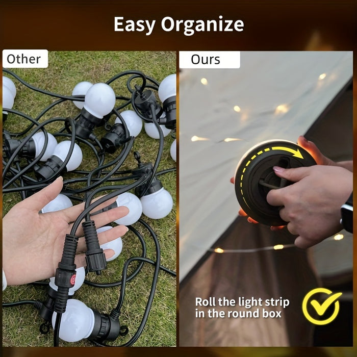 Camping String Light, 2-In-1 USB Rechargeable String Light, Portable Camping Light, Sturdy Tent String Light, Suitable For Outdoor Hiking Camping And Garden Decoration
