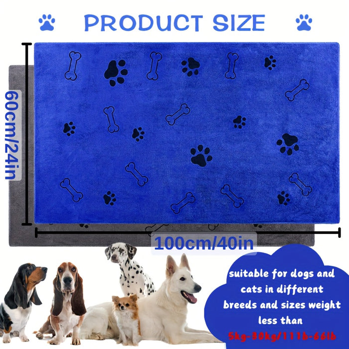 Quick-Drying Microfiber Dog Towel for Bath, Absorbent Pet Towel for Dogs and Cats, Medium Size