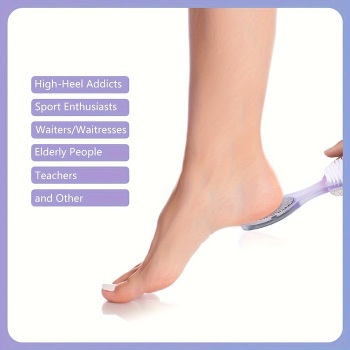 4-in-1 Deluxe Foot Care Paddle Kit - Multifunctional Callus Remover, Foot Exfoliator, Scrubber, and Trimmer with Pumice Stone, Metal File, and Gentle Cleaning Bristles - Unscented, Durable Plastic, Manual Operation, No Batter