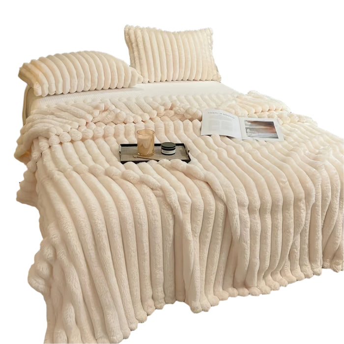 Luxurious Faux Rabbit Fur Throw Blanket