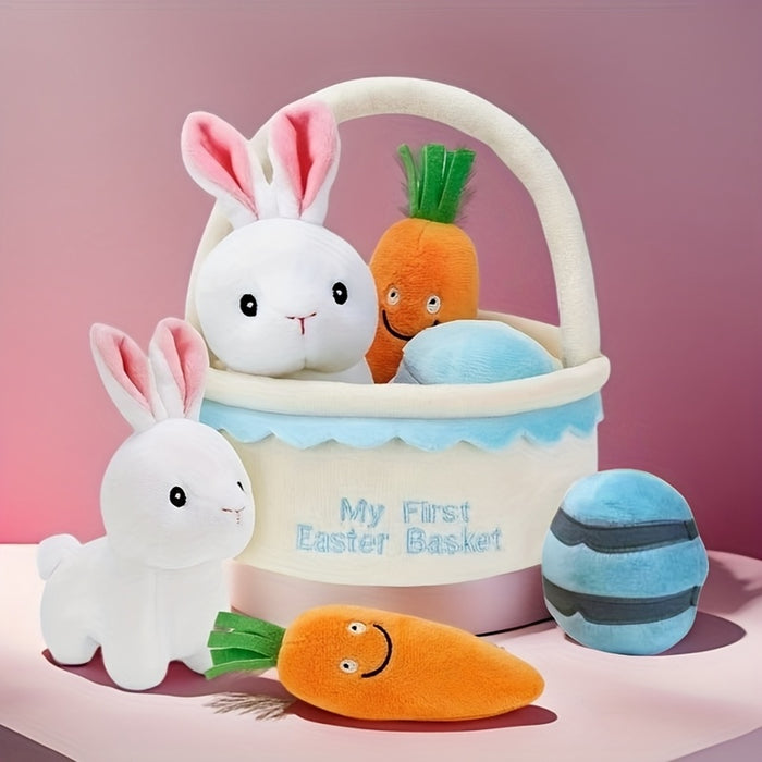 My First Easter Basket - Easter Gift Basket Set with Bunnies, Carrots, Eggs | Fun Shopping Basket for Easter