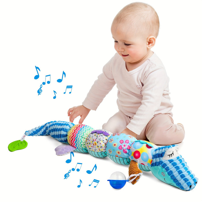 Nfant Youngsters Musical Stuffed Animal Toys for 0-3-6-12 Months, with Multi-Sensory Crinkle, Rattle And Textures, Youngsters Tummy Time Toys for Youngsters, Youngsters Boy Girl Gifts, Purple for CATERPILLAR