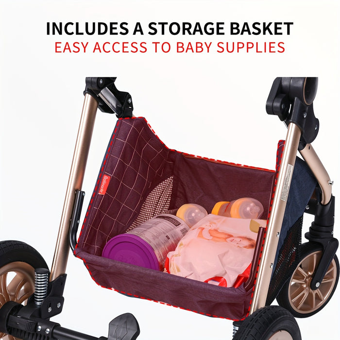 High Landscape Baby Stroller, Portable Folding Bidirectional Shock-absorbing Stroller That Can Sit And Lie Down