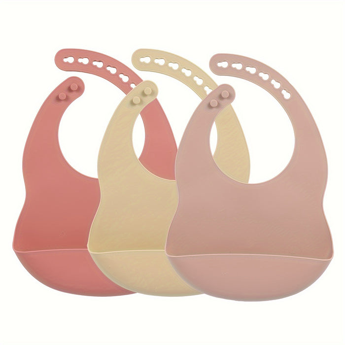 6pcs/3pcs/2pcs Combination Silicone Youngsters Bibs, BPA Free, Waterproof and Soft, Adjustable, Easy to Fold and Clean Youngsters Feeding Bibs, Suitable for Home Feeding