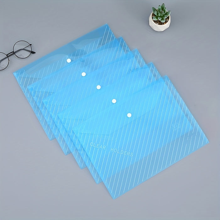 5/10pcs Transparent A4 File Bag - Diagonal Test Paper Buckle Storage Bag For Office Organizer And Document Pouch - Back To School Supplies