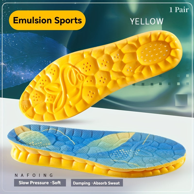 1 Pair TPU Sports Insoles with Explosive Rice Capsules - Shock Absorbing, Breathable, Lightweight Running Inserts for Enhanced Comfort and Support