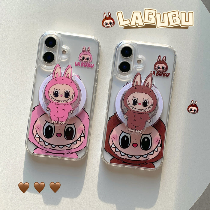 FOR IPHONE 16PORMAX Magnetic Acrylic Labu 15 Mobile Phone Protective Case Simple Magnetic Bracket 14 Protective Case 13 Trendy Men'S And Women'S Mobile Phone Case