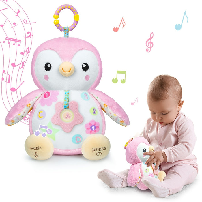 Penguin Baby Toys 0-6-12 Months, Stuffed Animal Plush Toy, Textured HangingRingRattles & Crinkle Sound Paper, Tummy Time Toys For Newborns Toys For 0-6.12Months Boy/Girls, Valentine'S Day, Halloween, Christmas, Easter, And Bi