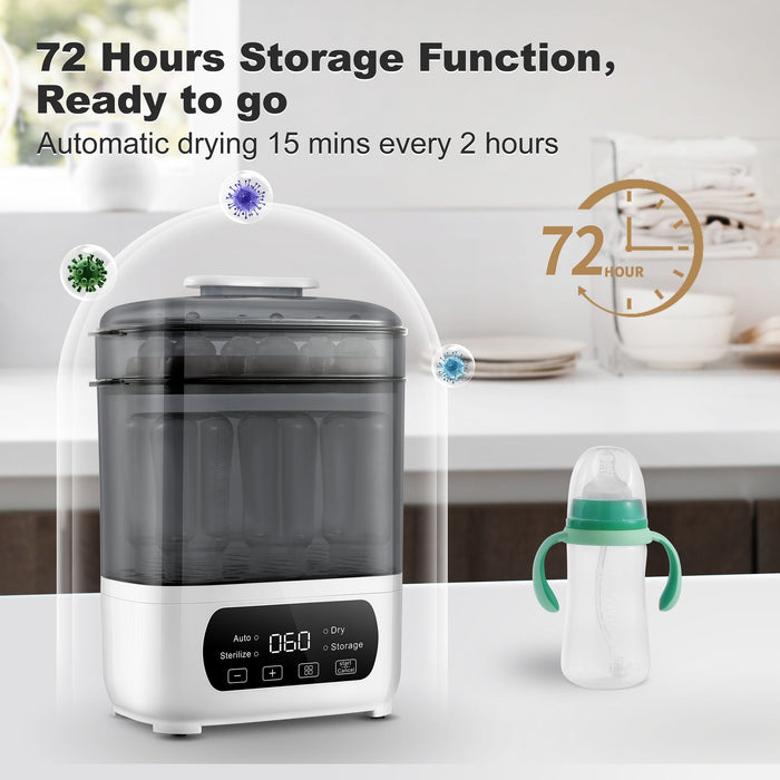 4-in-1 Bottle Steamer & Dryer - Fit, LED Touch Screen, Auto Shut-Off, 110V-130V