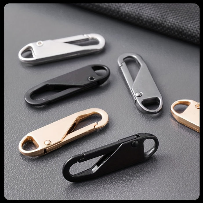 4pcs Zipper Pull Replacements - Easy Install, Detachable Heads for Travel Bags, Clothing & Crafts - Black