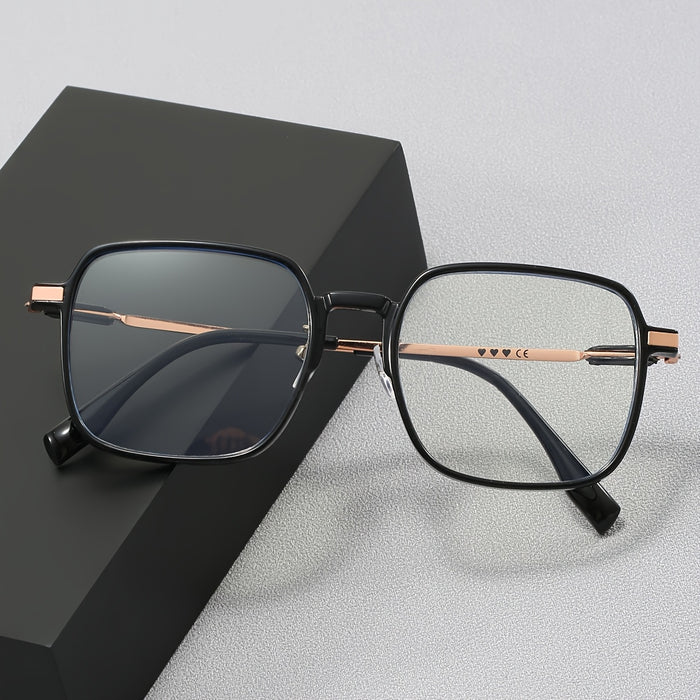 Square Light-Sensitive Color-Changing Flat Glasses for Men and Women