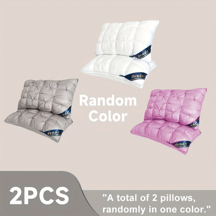 2-Piece Luxury Hotel-Quality Pillows, Deep Sleep Neck Support with Non-Sagging High-Pillow Inserts for All Seasons | Hypoallergenic Polyester Covers & Modern Design – Soft Texture Finish, Cooling and Cervical Spine Comfort