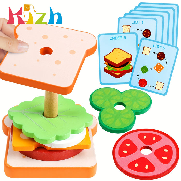 Fun Wooden Sorting & Stacking Toy - Boost Hand-Eye Coordination - Christmas And Halloween Gift!