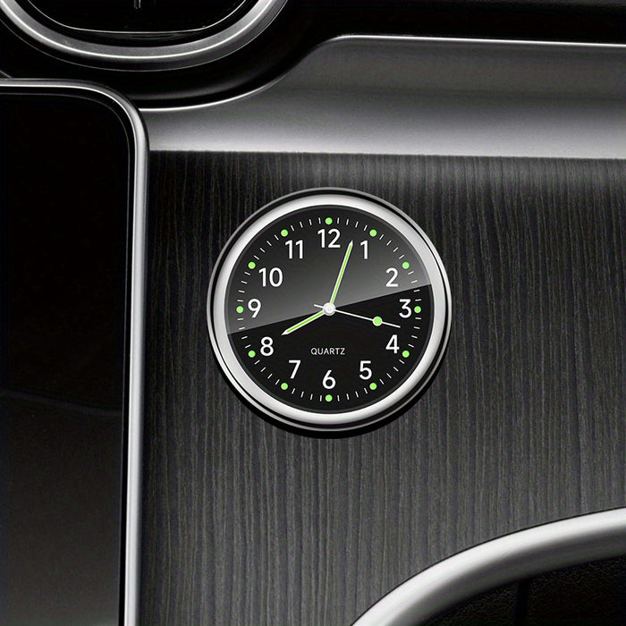 1pc Glow Decorative Clock Car Clock Mini Quartz Analog Car Dashboard Time Stick-On Clock Watch for Car Decoration Exclusive for high-end cars