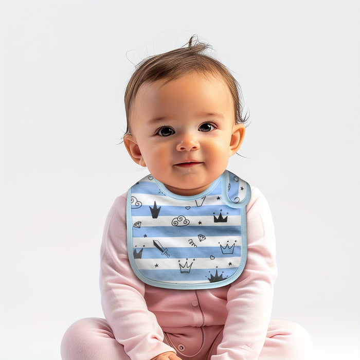 12pcs Set Of Cartoon-printed, Adjustable Snap-on Waterproof Feeding Bibs for Boys And Girls, Suitable for Spring, Summer, Autumn, And Winter.
