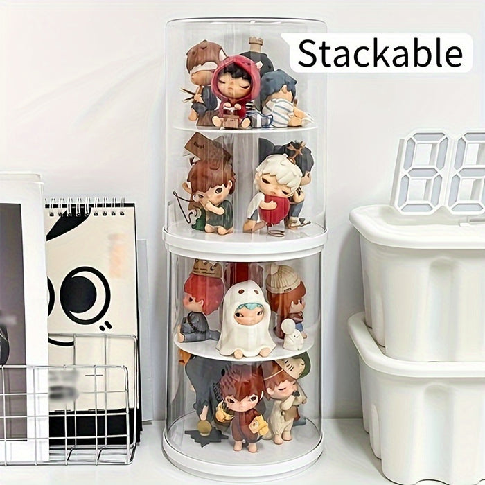 1pc Acrylic Rotating Display Case for Collectible Toys - Perfect for Action Figures & Building Block, Storage Organizer (Action Figure Not Included)
