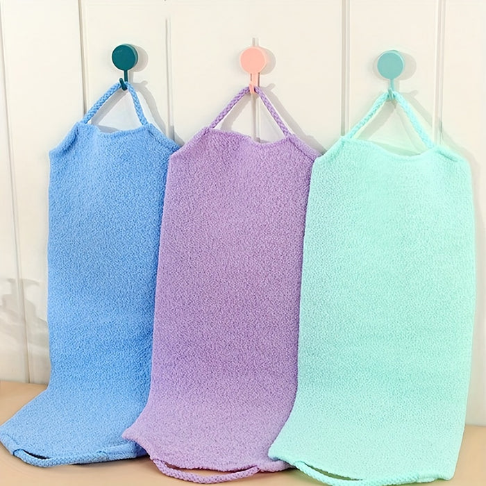 Fragrance-Free, Long-Handled Exfoliating Back Scrubber Towel - Strong Grip for Deep Clean & Dead Skin Removal - Bath Accessory