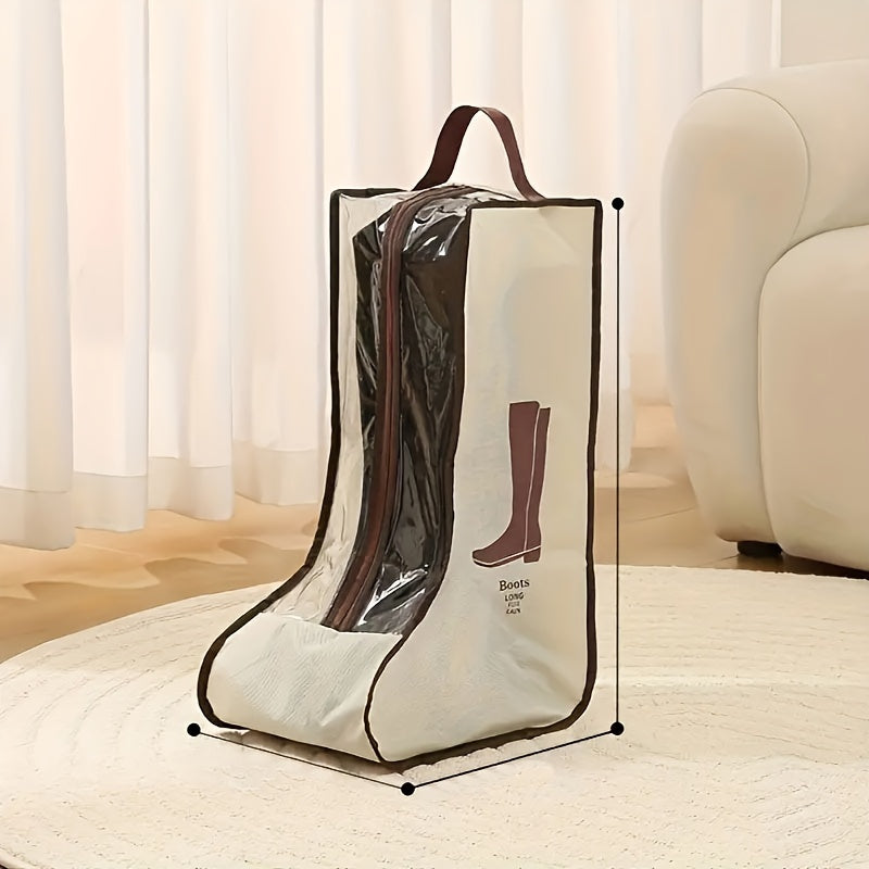 Transparent Shoe Bag With Carry Handle, Non-Woven Material, Elegant Design, Long-Lasting Use, Machine Washable