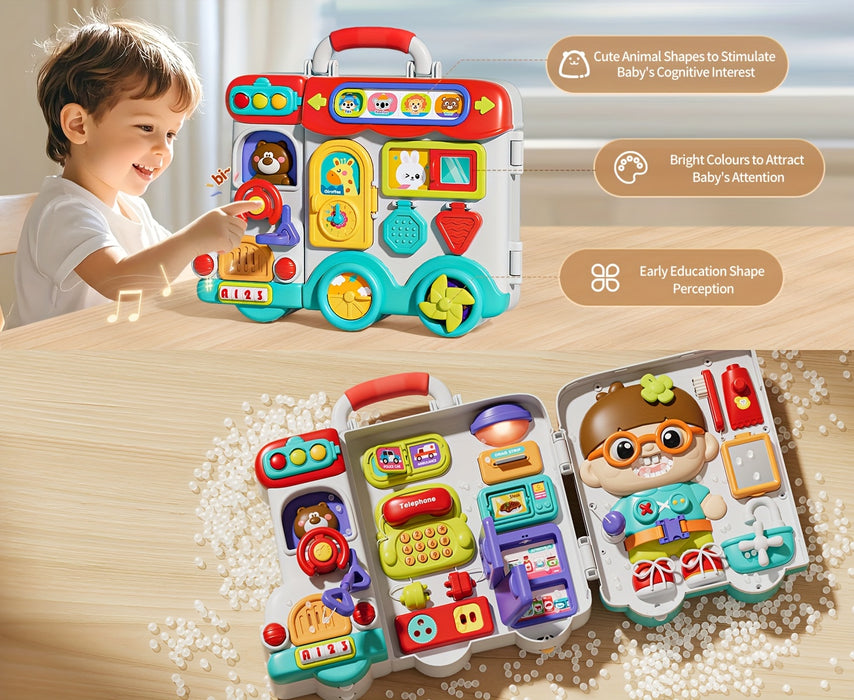54 In 1 Busy Board Montessori Toys For Toddler 1-3, Learning Toddler Toys For 1+ Year Old, Educational Fine Motor Baby Toys For 12 18 Months, Birthday Gift For 1 2 3 Years Old Boys Girls