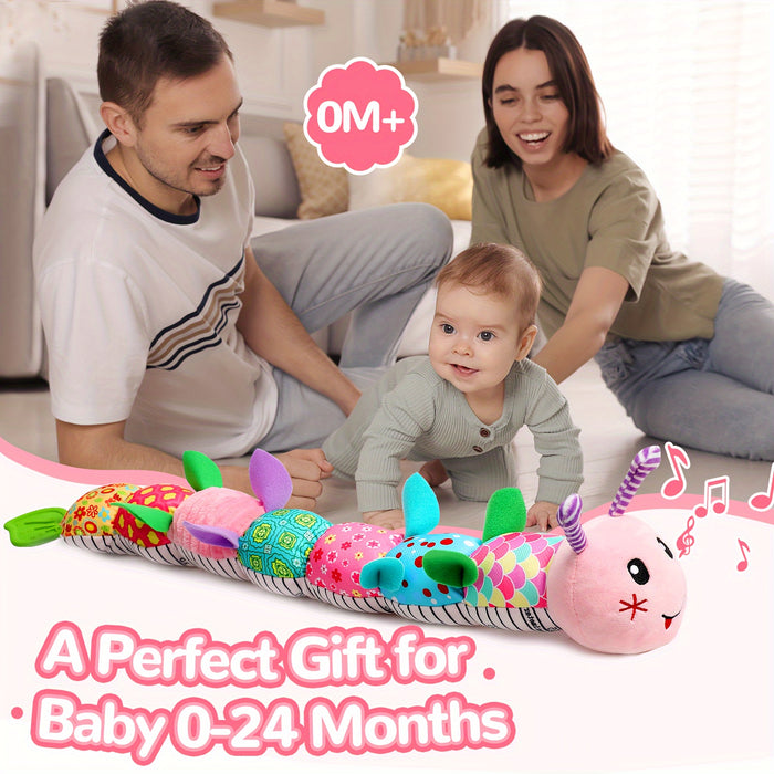Nfant Youngsters Musical Stuffed Animal Toys for 0-3-6-12 Months, with Multi-Sensory Crinkle, Rattle And Textures, Youngsters Tummy Time Toys for Youngsters, Youngsters Boy Girl Gifts, Purple for CATERPILLAR