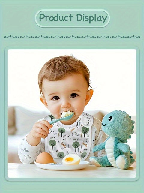 12pcs Set Of Cartoon-printed, Adjustable Snap-on Waterproof Feeding Bibs for Boys And Girls, Suitable for Spring, Summer, Autumn, And Winter.