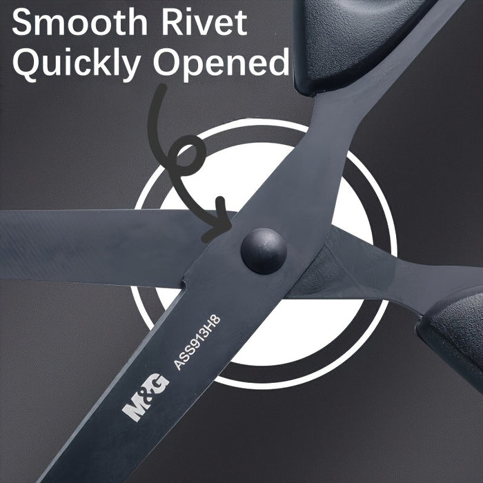 1pc M&G Stationery 160mm Wear-resistant Black Edge Scissors, Stainless Steel Knife Blade Not Easy To Stick Glue, Household Handmade Life Durable Scissors, Office Supplies Single Handle Pack