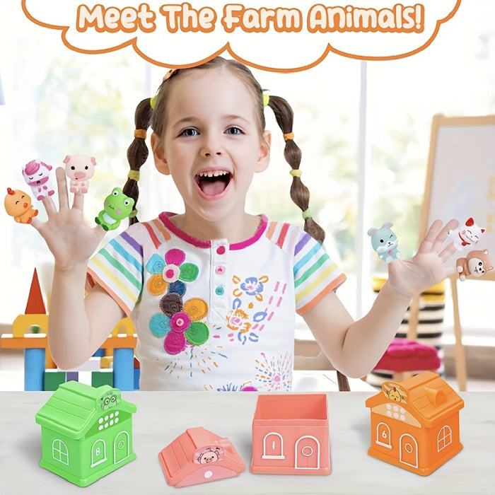 Toys for Kids Ages 1-3 Years Old - 20-Piece Farm Finger Puppets Set, Barn Counting & Matching Sorting Fine Motor Skills Educational Toys, Christmas and Birthday Gift