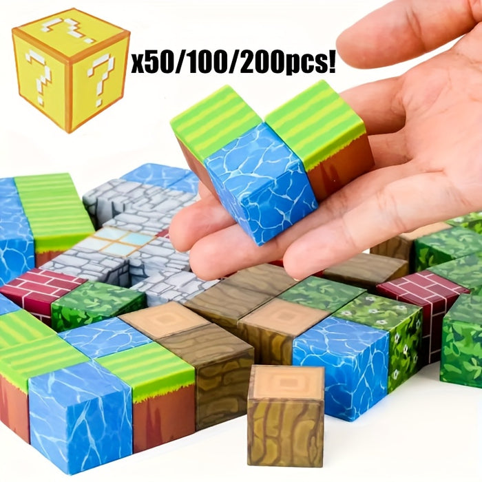 Magnetic Blocks-50/100pcs Random Magnetic Building Blocks Magnetic Cubes Stacking, STEM Sensory Toys for Youngsters Boys Girls Ages 3-8 Christmas Birthday Gifts
