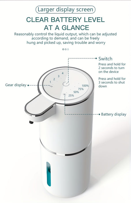 380mL Automatic Soap Dispenser with Touchless Sensor - Wall-Mounted, Rechargeable Lithium Battery, USB Charging, Modern Black Design for Bathroom and Kitchen, Bathroom Soap Dispenser|Modern Soap Dispenser|Touchless Soap Dispe