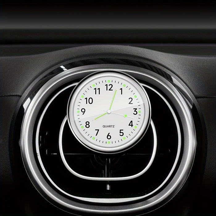 1pc Glow Decorative Clock Car Clock Mini Quartz Analog Car Dashboard Time Stick-On Clock Watch for Car Decoration Exclusive for high-end cars