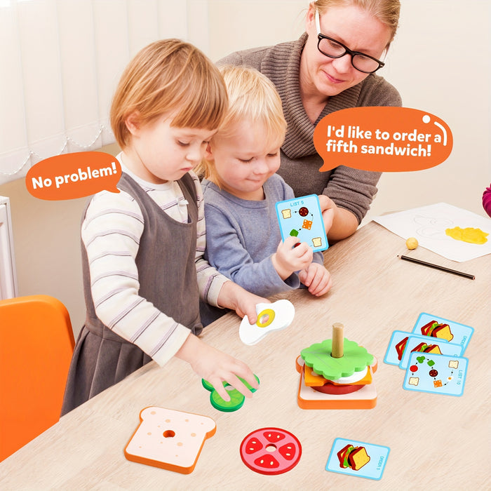 Fun Wooden Sorting & Stacking Toy - Boost Hand-Eye Coordination - Christmas And Halloween Gift!