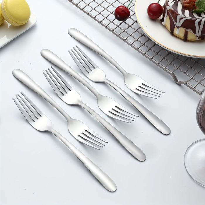 20pcs Food-Grade Stainless Steel Flatware Set, Silverware Set Includes Forks, Spoons And Knives, Utensils Set For Family/Party/Restaurant, Dishwasher Safe, Suitable For Holiday Gift-giving