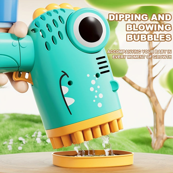 40 Holes Dinosaur Bubble Gun, Outdoor Bubble Machine Toys, Handheld Outdoor Bubble Gun Toys Seaside And Beach Accessories, Can Be Used As An Easter Gift with 10pcs Of Bubble Liquid, Best for Christmas