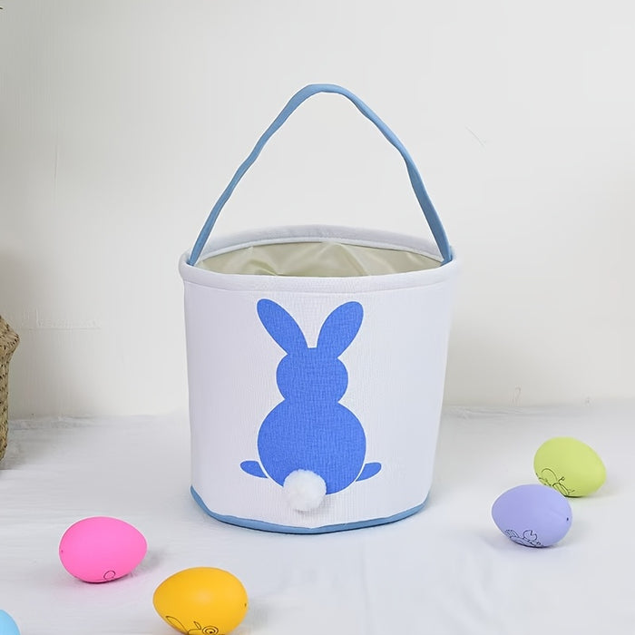 Personalized Easter Basket | Fluffy Bunny Tail Basket | Easter Basket | Easter Bunny Tail Bag | Easter Gift for Boys and Girls, Party Gift Bag