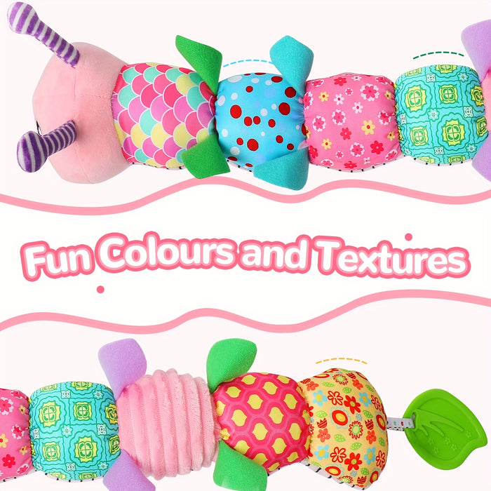 Nfant Youngsters Musical Stuffed Animal Toys for 0-3-6-12 Months, with Multi-Sensory Crinkle, Rattle And Textures, Youngsters Tummy Time Toys for Youngsters, Youngsters Boy Girl Gifts, Purple for CATERPILLAR