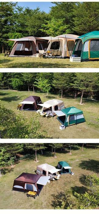 Versatile Large Outdoor Tent with Canopy & Mosquito Net - Waterproof, Fits 8-12 People, Perfect for Camping, Beach Trips & Gatherings - For Families & Groups - Ideal for Outdoor Adventures & Events - Great Gift for Camping En