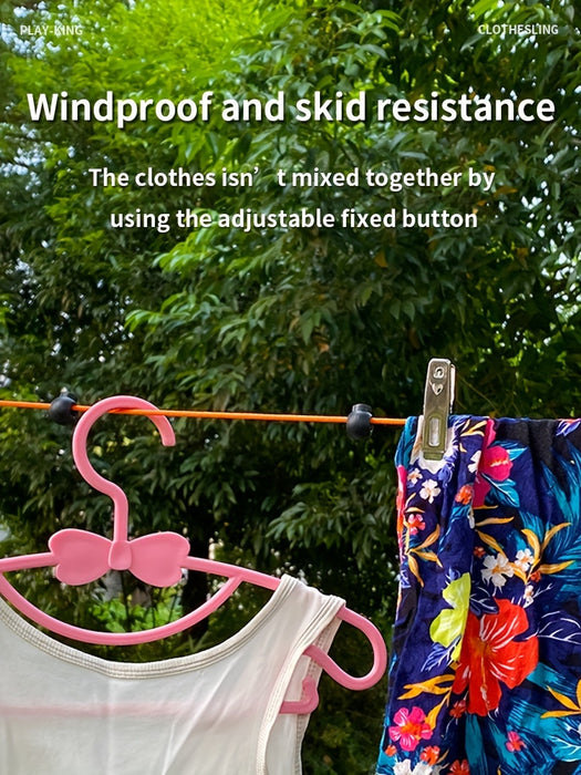 26ft Adjustable Portable Clothesline, Camping Laundry Drying Rope for Outdoor Travel, Fishing, Hiking