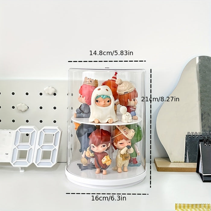 1pc Acrylic Rotating Display Case for Collectible Toys - Perfect for Action Figures & Building Block, Storage Organizer (Action Figure Not Included)