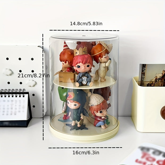 1pc Acrylic Rotating Display Case for Collectible Toys - Perfect for Action Figures & Building Block, Storage Organizer (Action Figure Not Included)