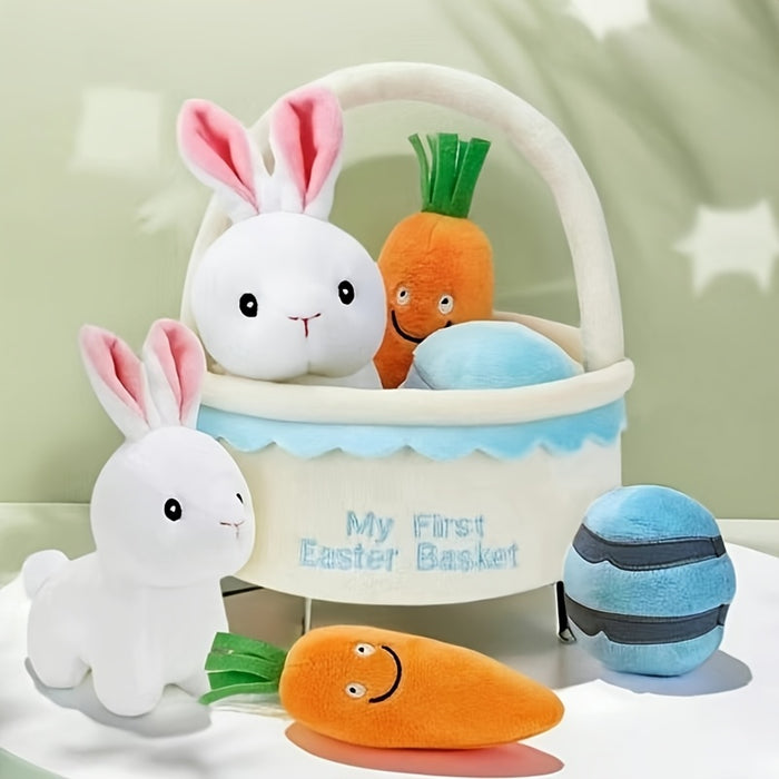My First Easter Basket - Easter Gift Basket Set with Bunnies, Carrots, Eggs | Fun Shopping Basket for Easter