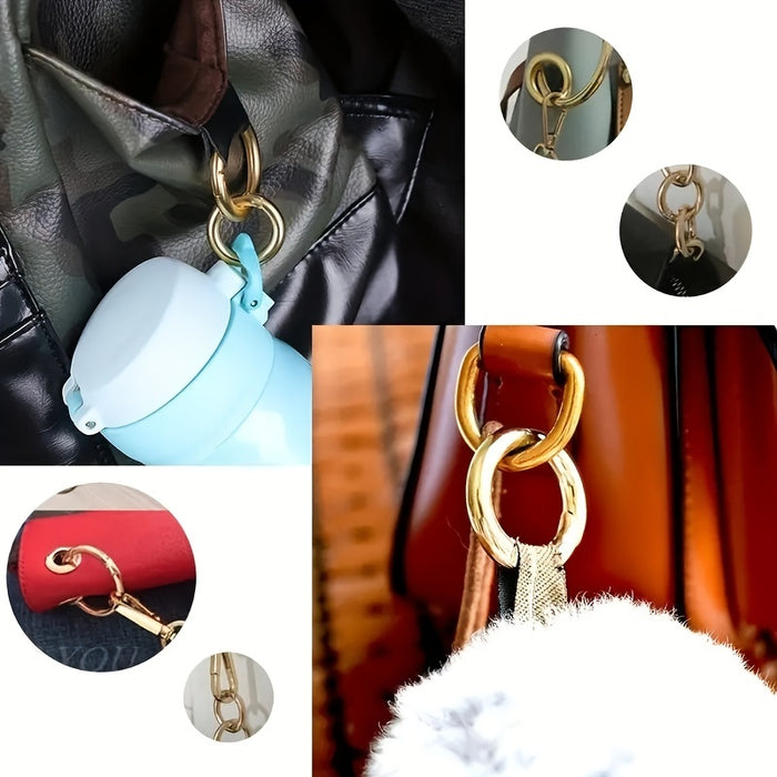 10pcs 10 Pack Golden Silver Round Spring Buckles, Multi-Size Purse Keychain Backpack Accessories