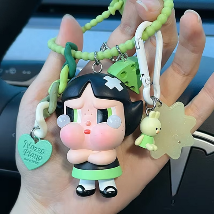 Crybaby Power-puff Girls Cartoon Car Key Pendant Bag Keychain Doll Kawaii Backpack Decoration Doll