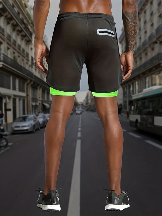 Men'S Summer Casual Athletic Shorts - Breathable, Lightweight Polyester, Red with Black Side Pockets and Drawstring Waistband, Perfect for Running, Training, Hiking & Outdoor Activities, Summer Training Gear | Drawstring Wais