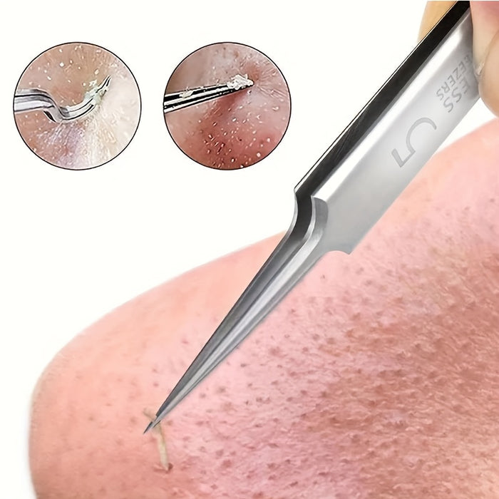 1pc Extra Fine No. 5 Cellular Acne Blackhead Tweezers - Facial Beauty Remove Acne Needle Tools for Skin Care