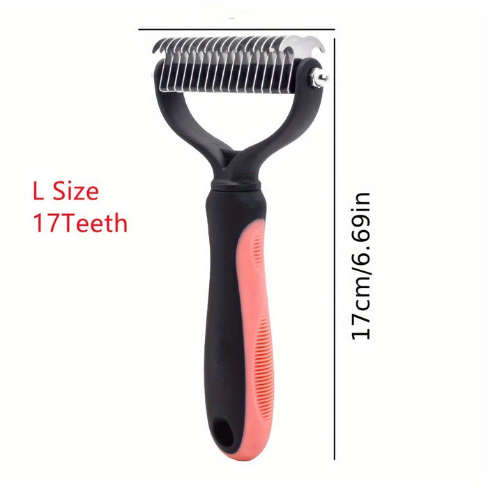 Double-Sided Pet Fur Knot Remover Comb for Dogs and Cats: Effective Shedding Tool for Removing Pet Hair
