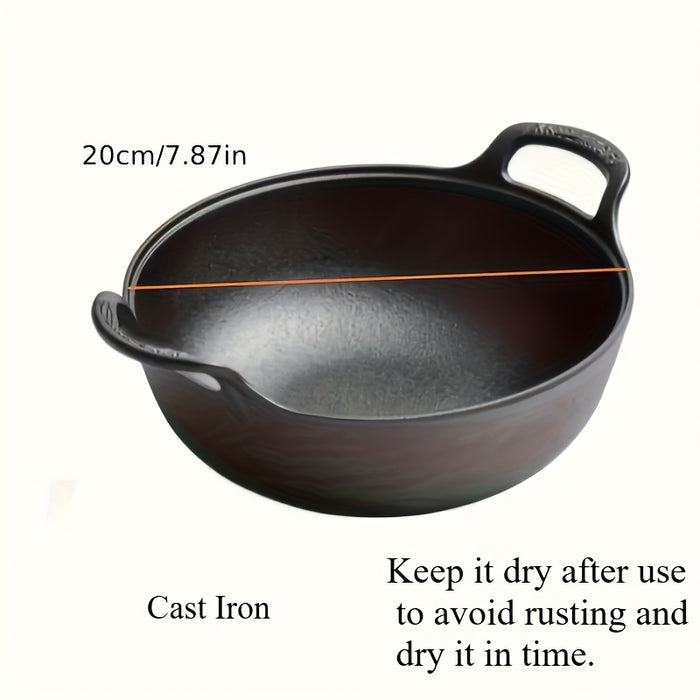 Pre-Seasoned Cast Iron Skillet with Dual Handles - Non-Stick, Durable Cookware for Outdoor Grilling & Camping, Mini, Versatile